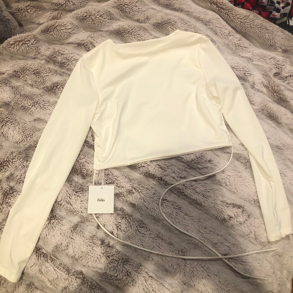 Long Sleeve Open Back Crop Top